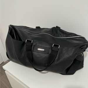 Versace Black Leather Duffel Bag